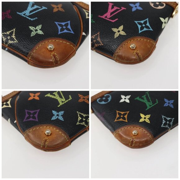 LOUIS VUITTON Multicolor Pochette Mila MM Pouch Black M60097 LV Auth 143169 - Picture 14 of 16